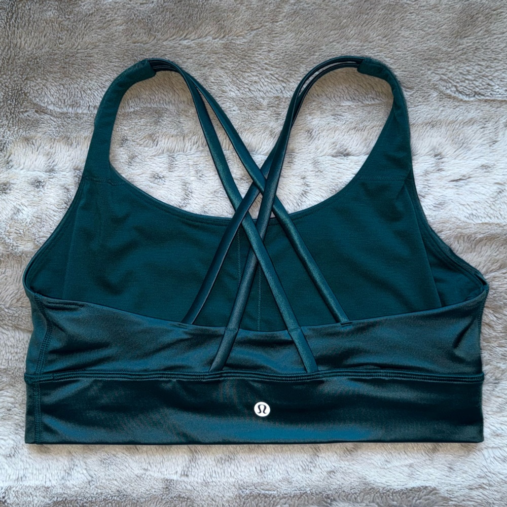 lululemon Energy Longline Bra Foil Medium Support, B-D Cups in Storm Teal - Picture 5 of 14